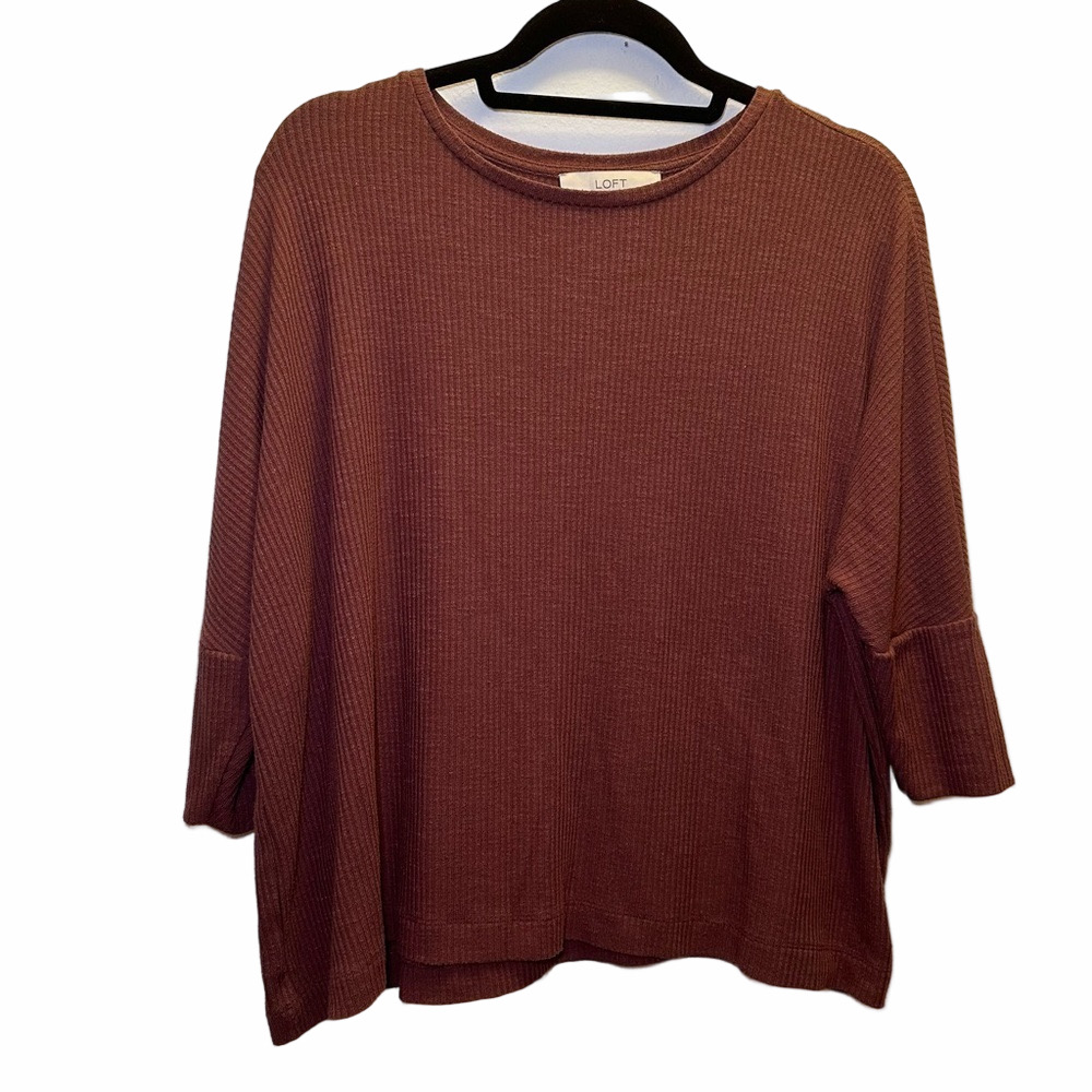 Loft Rust Brown Oversized Blouse Size Small